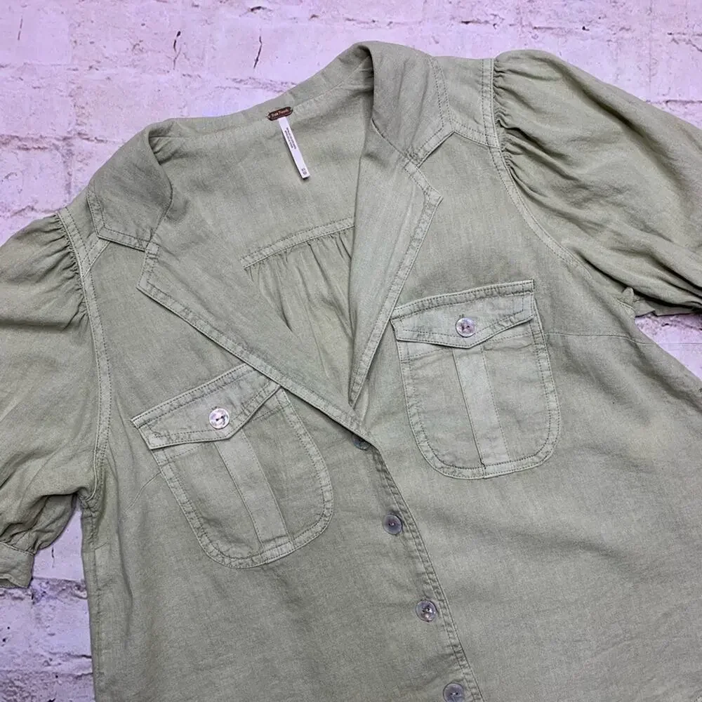 Free People Safari Babe Top in Fern
